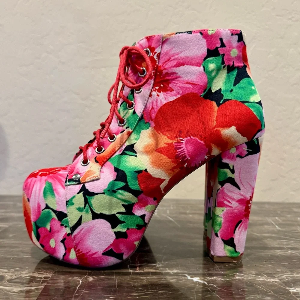Jeffrey Campbell Lita Flower Platform Booties - Picture 2 of 13